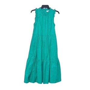 EUC Amazing J.Crew Green Ruffle Dress
